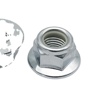 Custom M4 M5 M6 M8 M10 M12 galvanized carbon steel round Self Locking Hex Flange Nut With Serrated