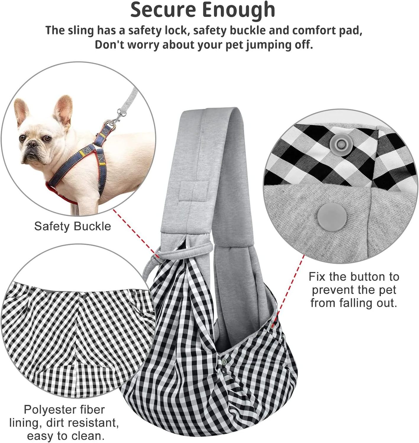 Soft Pouch Tote Design Pet Dog Cat Sling Travel Carrier Hands Free Reversible Pet Papoose Bag for Puppy Small Dogs Cats Outdoor