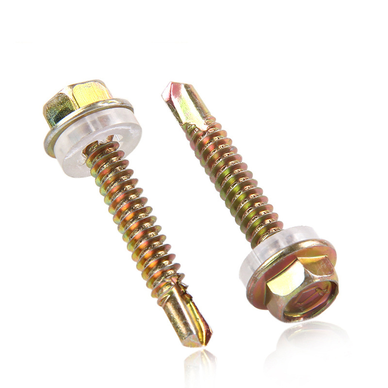 DIN7504 carbon steel Yellow zincHex flange head Self Drilling Screws