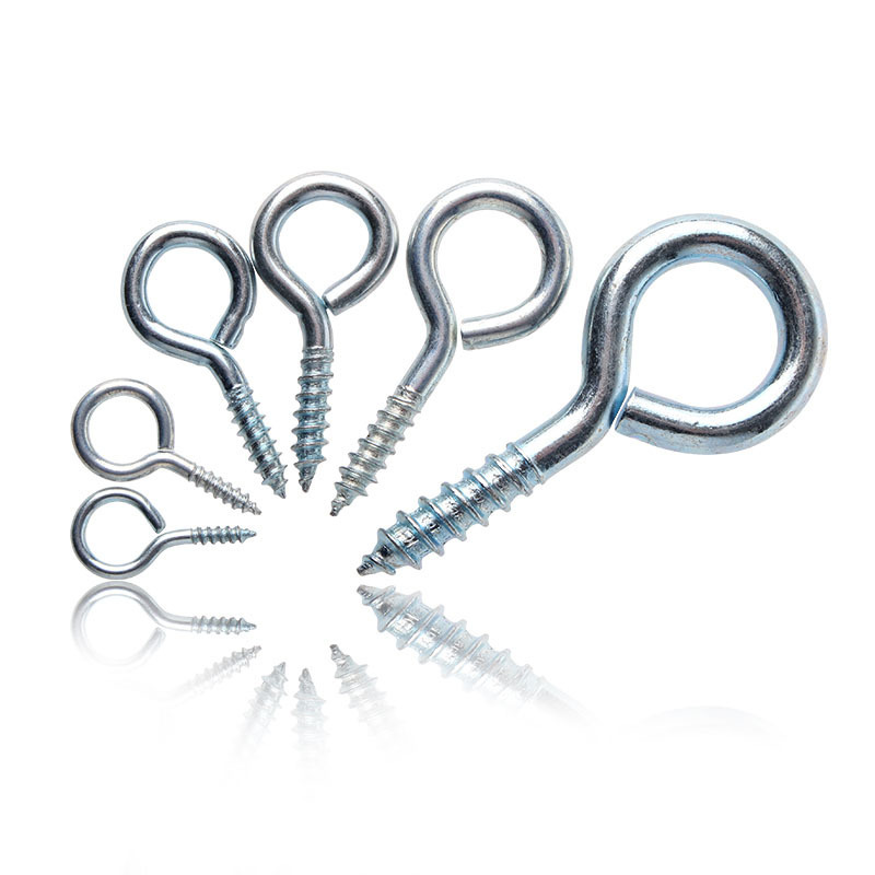 Plating zinc self-drilling hook screw sheep eye nail Ring Hook Pins for Curtain Hanger Lamp Screw Hook Sheep Eye Nails