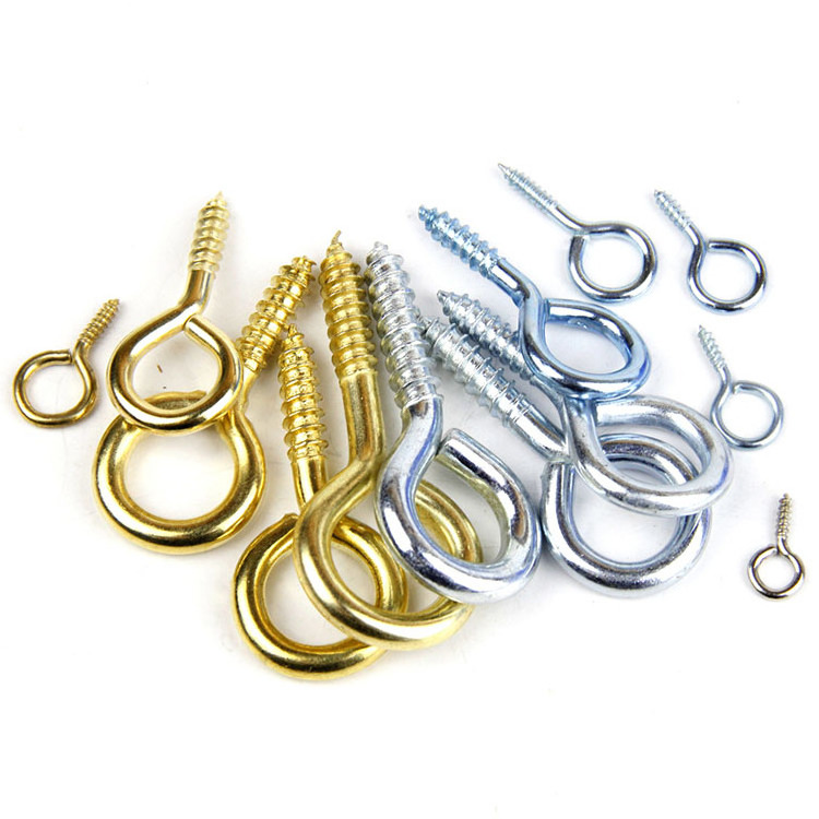 Plating zinc self-drilling hook screw sheep eye nail Ring Hook Pins for Curtain Hanger Lamp Screw Hook Sheep Eye Nails