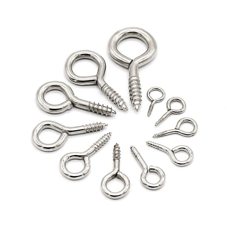 Plating zinc self-drilling hook screw sheep eye nail Ring Hook Pins for Curtain Hanger Lamp Screw Hook Sheep Eye Nails