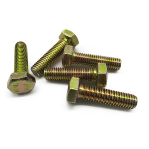 yellow colour zinc plated bolts and nuts CNC machined parts set carbon steel Q235 hexagon bolts