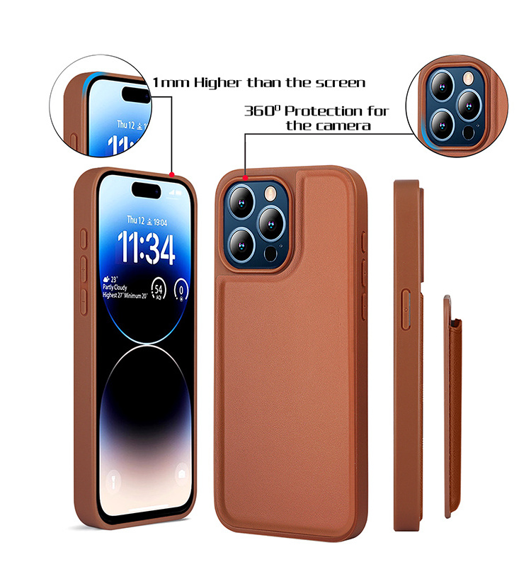 OEM/ODM Detachable Magnetic Leather Phone Case with card slot for Iphone Series