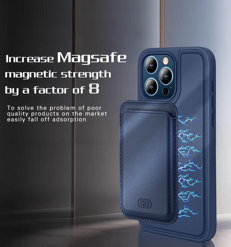 OEM/ODM Detachable Magnetic Leather Phone Case with card slot for Iphone Series