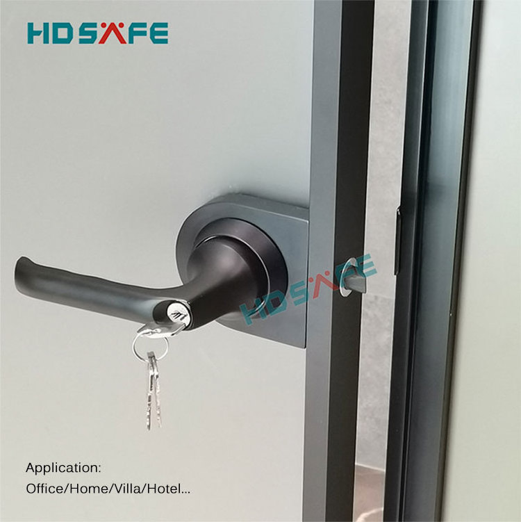 HDSAFE Aluminum Toilet Door Lock Set Security Wooden glass Swing door Lock Black Glass Stainless Steel Sliding Door Handle Lock