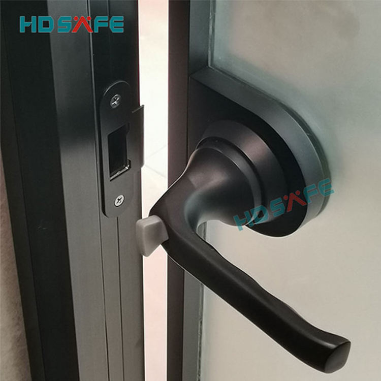 HDSAFE Aluminum Toilet Door Lock Set Security Wooden glass Swing door Lock Black Glass Stainless Steel Sliding Door Handle Lock