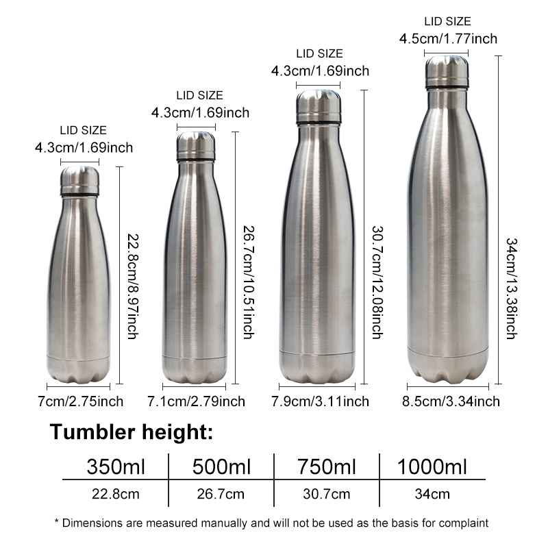 Custom Logo 500ml 750ml Double Wall vacuum flasks thermos 18/8 stainless steel Insulated sports gym hot water bottle