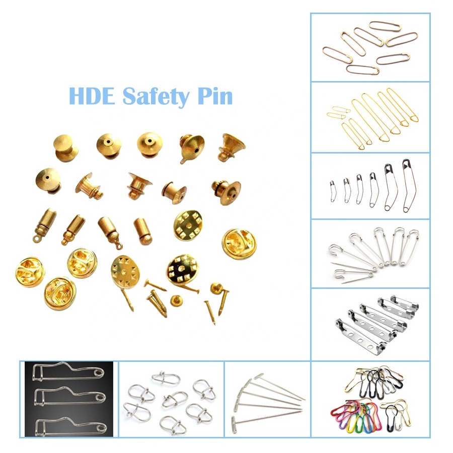 Clothes Crimp Safety Pins Lapel Curved Shape Brooch Of Safety Medal Clip badge pin