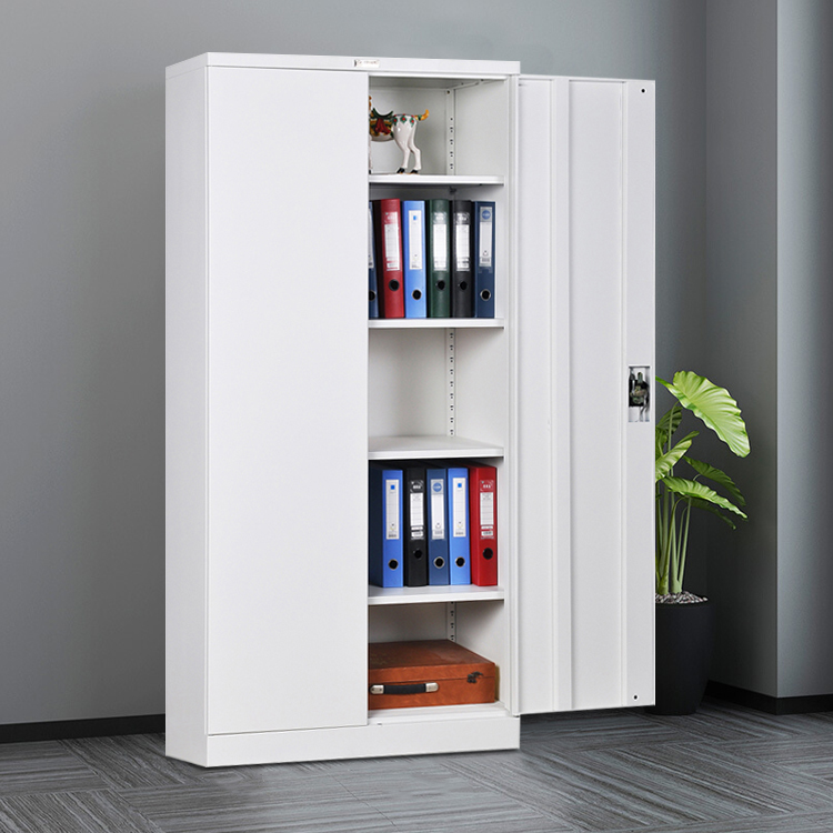 Office Furniture Factory Gray White 2 Doors Locking Metal Storage File Cabinet with Adjustable Shelves