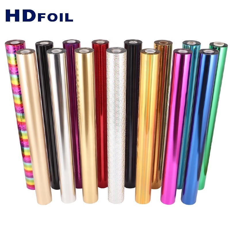 Hologram Hot Roll Plastic Rainbow Metallic Foil Stamping on Paper