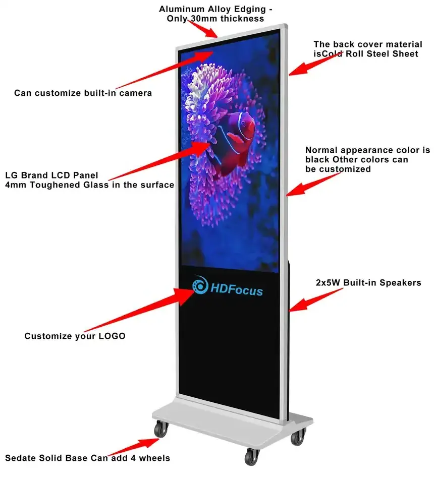 32 Inch Floor Stand  Indoor Lcd Display Touch Screen Kiosk Signage Lcd Digital Totem Player Advertising