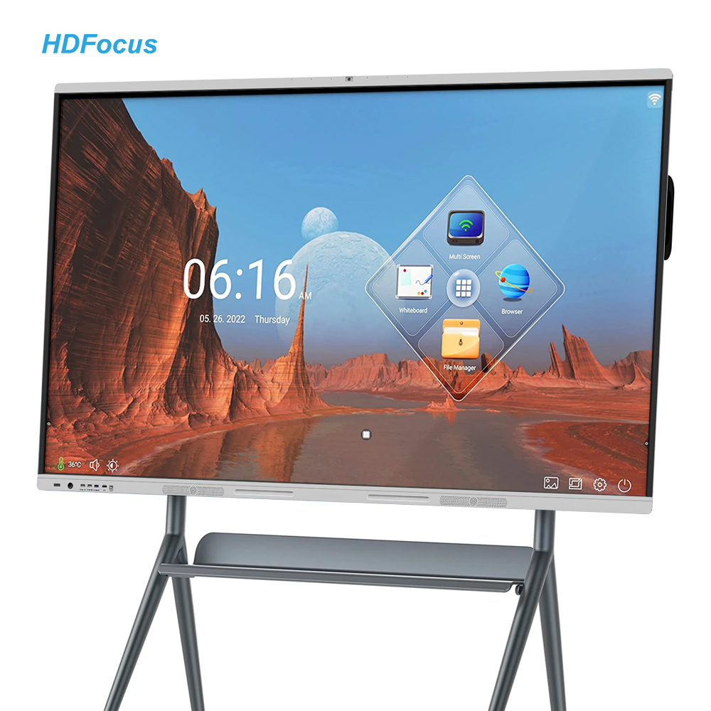 HDFocus OEM ODM Digital Whiteboard 4K Display 65 75 86 inch Interactive Flat Panel Multi Touch Screen Smart Board Price