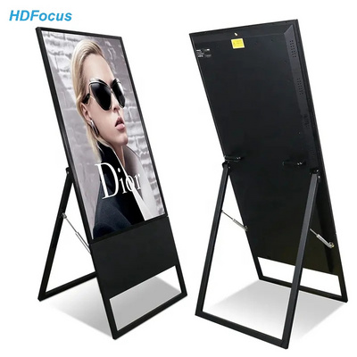 49 Inch Floor Stand Portable Digital Poster Battery Powered Lcd Kiosk Stand Advertising Display Signage Digital