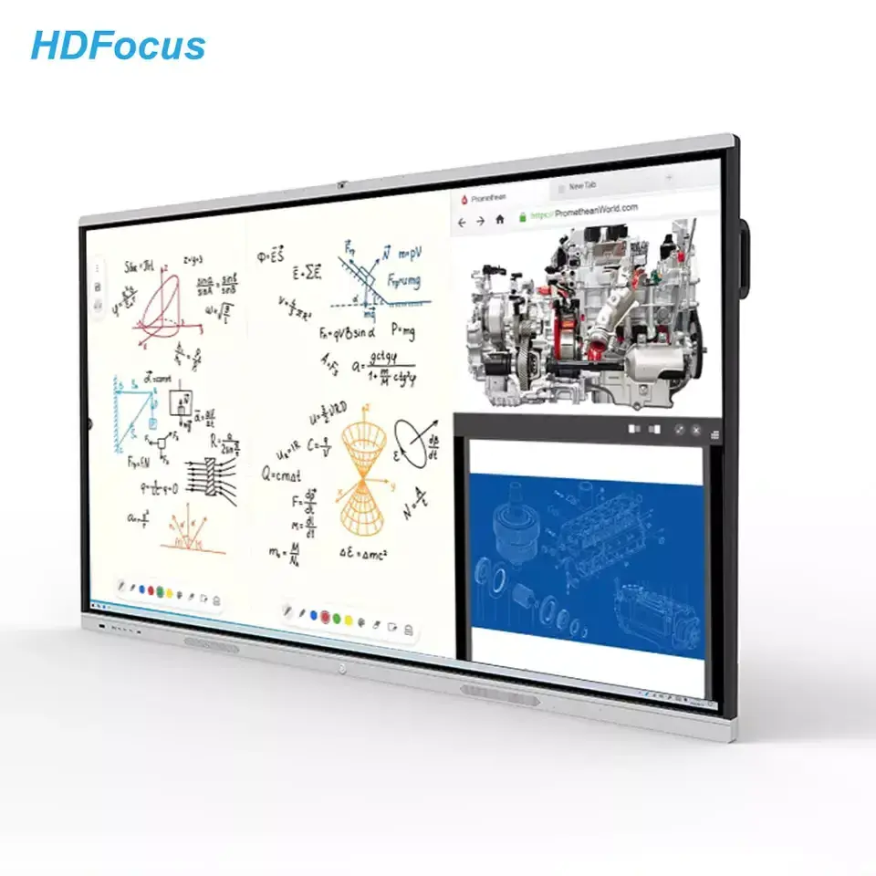 HDFocus OEM ODM Digital Whiteboard 4K Display 65 75 86 inch Interactive Flat Panel Multi Touch Screen Smart Board Price