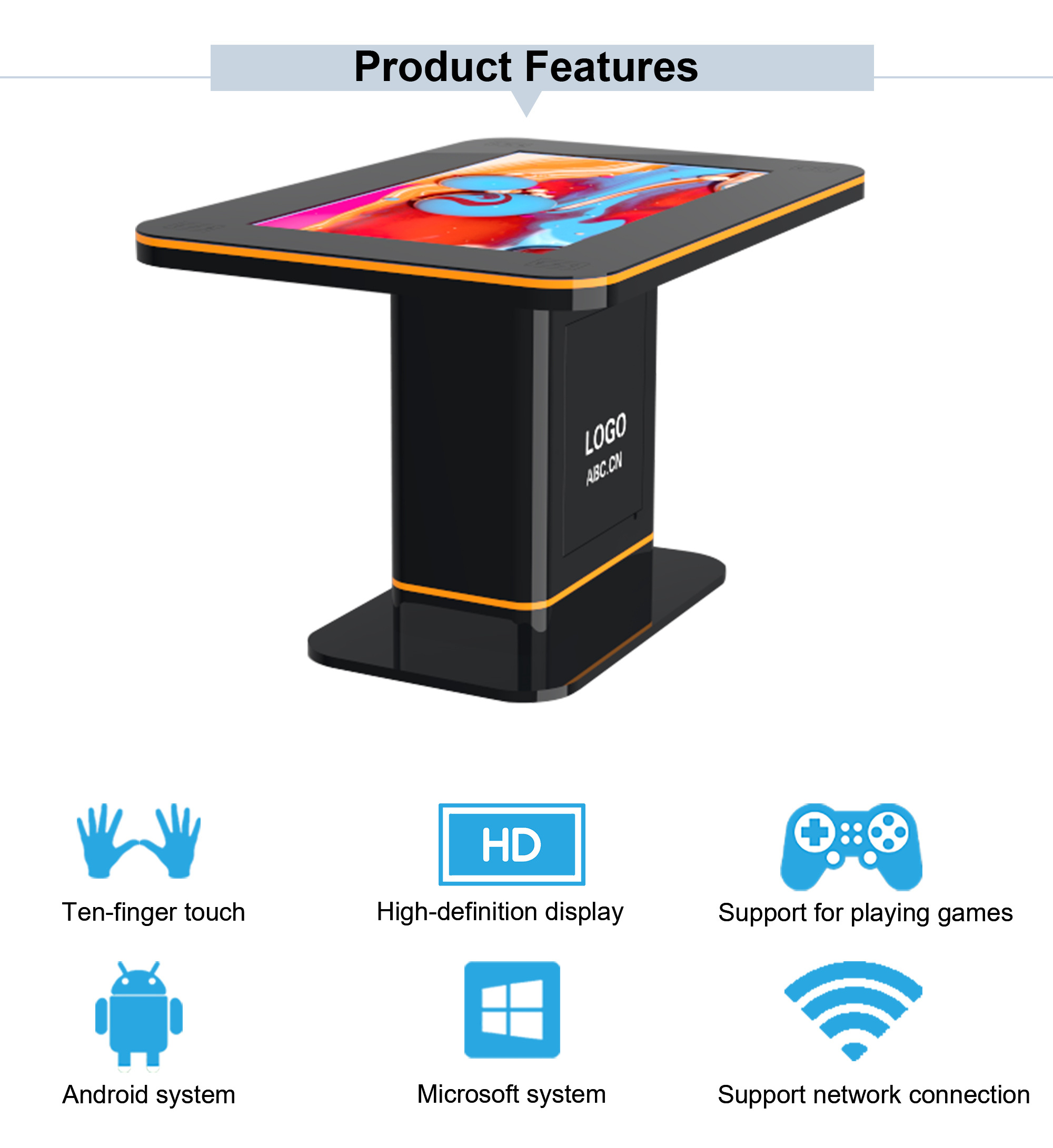 43inch Multi Touch Waterproof Interactive LCD Screen Coffee Smart Game Table With Touch For Mall Restaurant