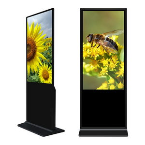 49 Inch Indoor Wifi Advertising Free Standing Mobile Displays Bank Multi Touch Screen Kiosk