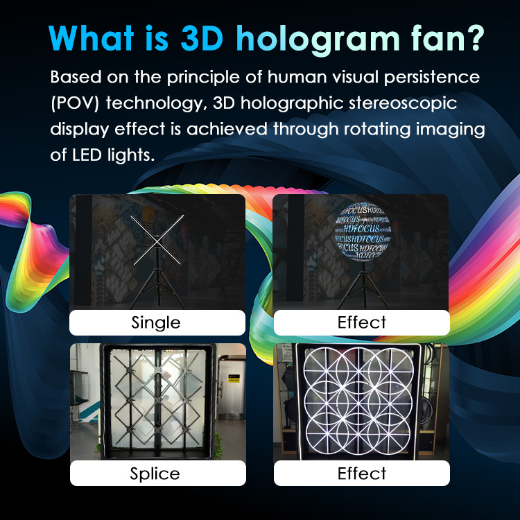 High Resolution 100cm Large Size Wifi Holographic Advertising Equipment 3D Hologram LED Fan