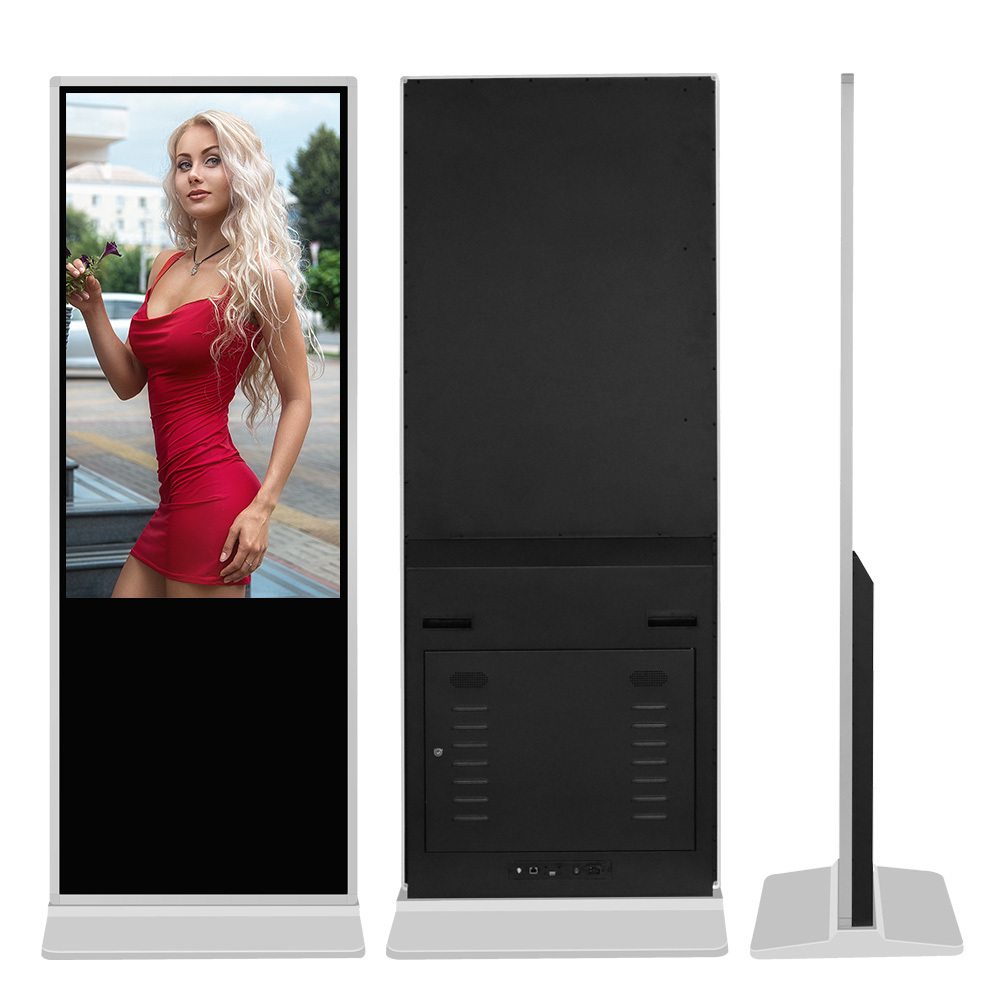 New Floor Standing Digital Signage And Display Wifi LCD Screen Totem Kiosks 55 Inch Indoor Advertising Playing Equipment