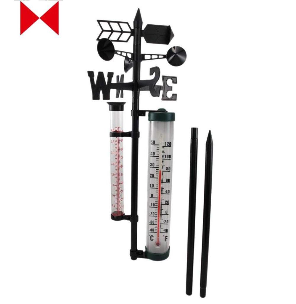 Gauge with Plastic Udometer Thermometers Wind Indicator Garden Outdoor Weather Station Meteorological Measurer Vane Tool