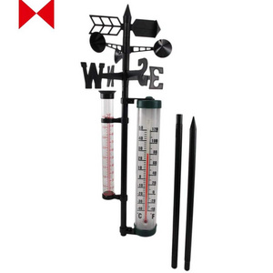 Gauge with Plastic Udometer Thermometers Wind Indicator Garden Outdoor Weather Station Meteorological Measurer Vane Tool