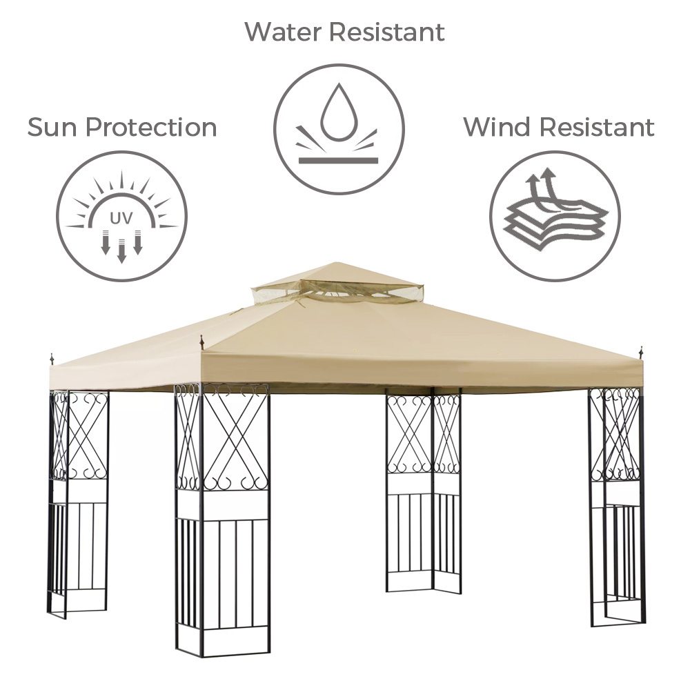 Haideng 10x10 2 tier waterproof UV protection gazebo top cover replacement canopy