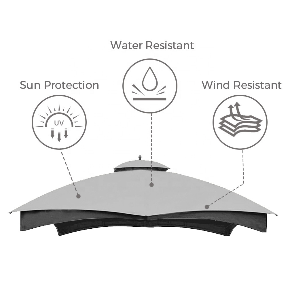 Haideng Customized Universal 10x12 Gazebo Canopy Replacement Covers for Outdoor and Patio