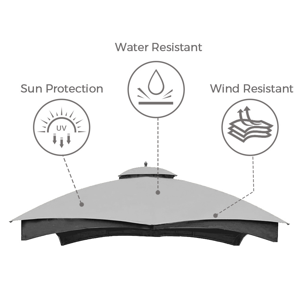 Haideng waterproof UV protection gazebo cover 12x10 lowe's replacement canopy for leisure patio