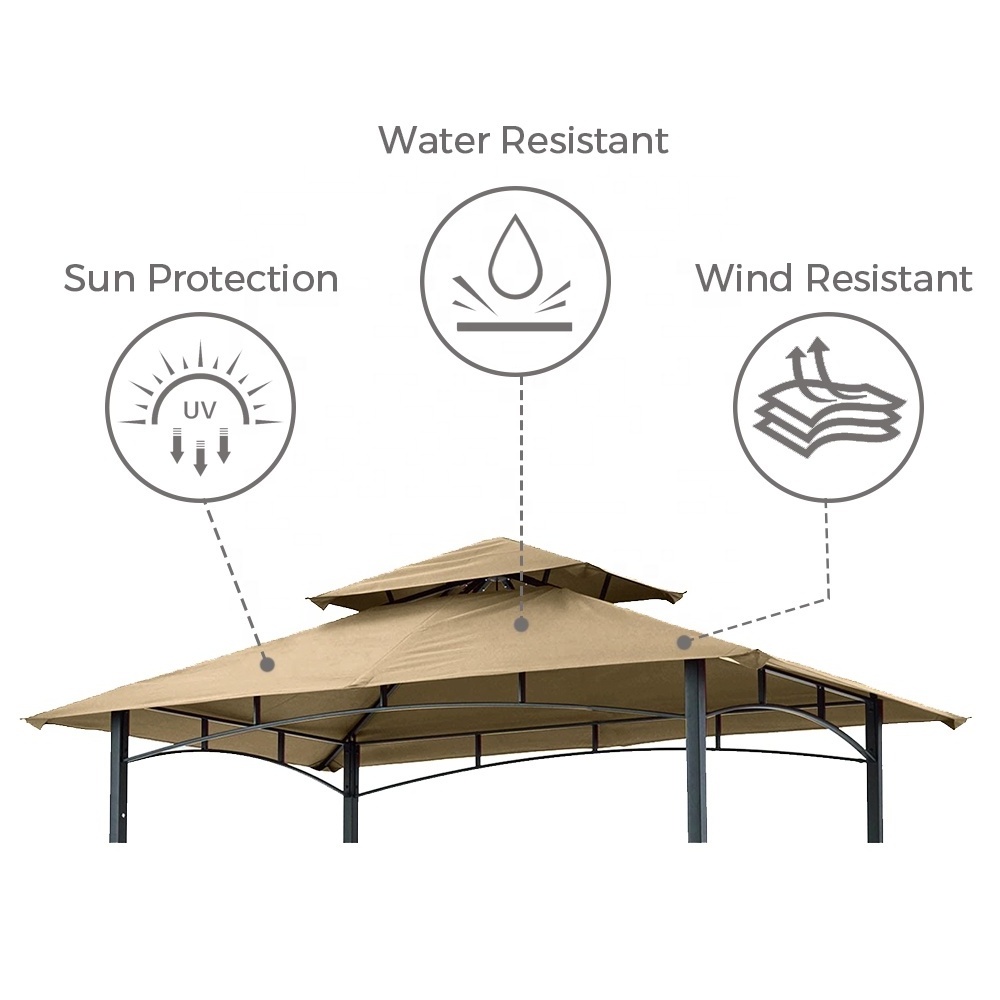 Haideng 5FT x 8FT Customized Bbq Gazebo Cover Grill Gazebo Replacement Canopy for Outdoor