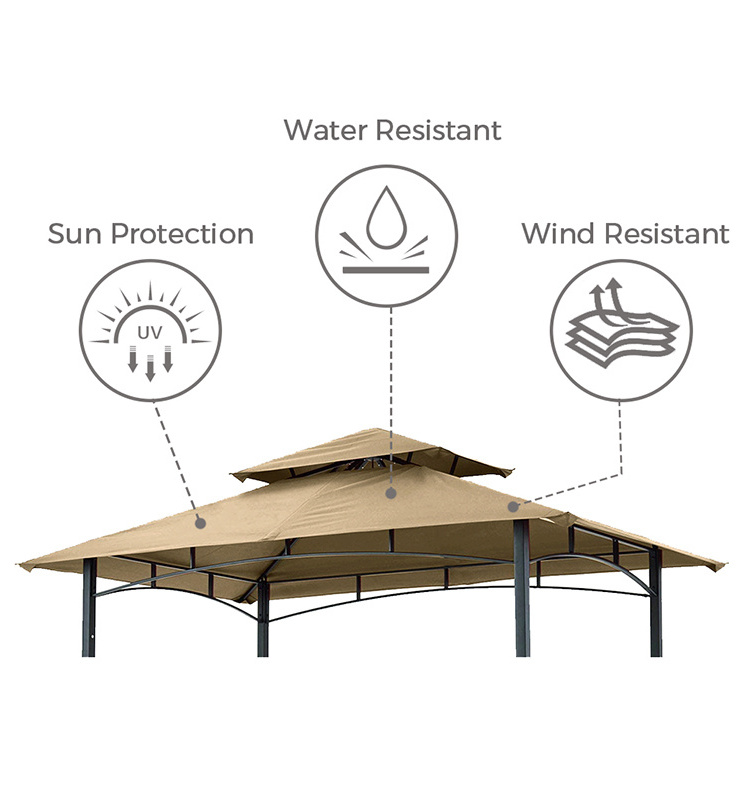 Haideng 5FT x 8FT Customized Bbq Gazebo Cover Grill Gazebo Replacement Canopy for Outdoor