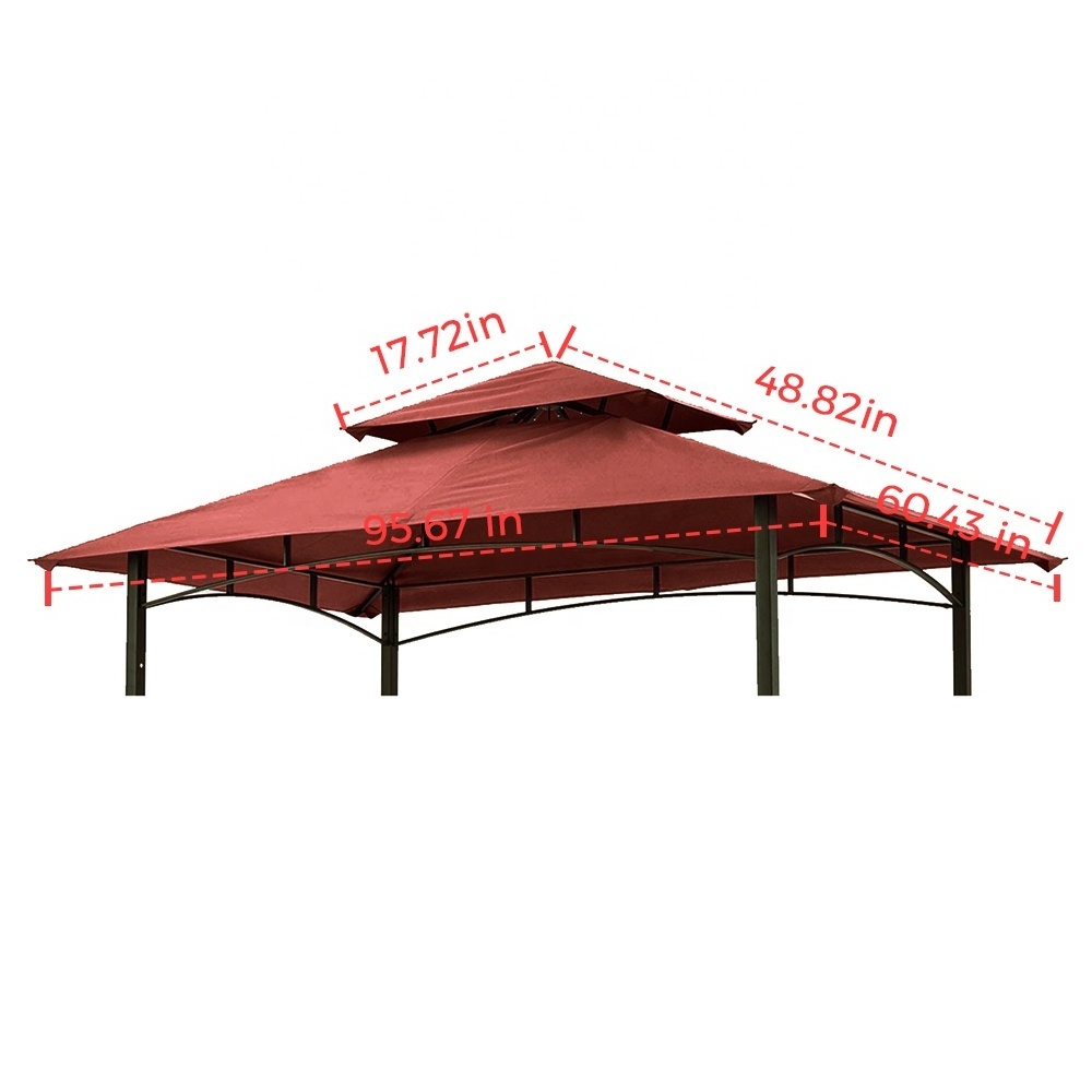 Haideng Waterproof Bbq Gazebo Cover Grill Canopy Replacement with Two Tiers for Patio