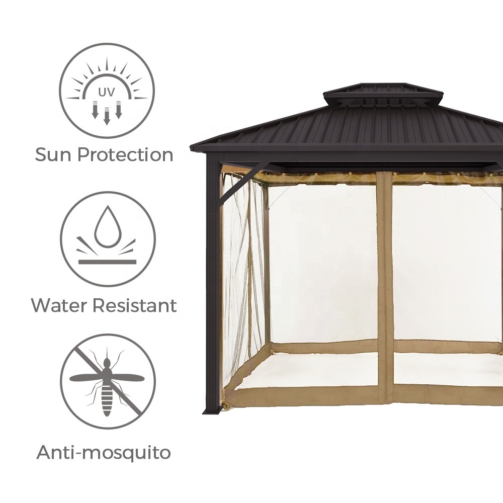 Haideng Customized Patio Waterproof Replacement Mosquito Netting for 10x12 Gazebo