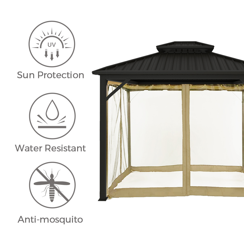 Haideng Customizable Gazebo Replacement Screen Mosquito Netting 10x10 Garden Winds