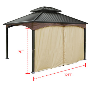 Haideng Allen and Roth Gazebo Curtains 10 X 12 Hardtop Replacement Panels with Zipper for Outdoor