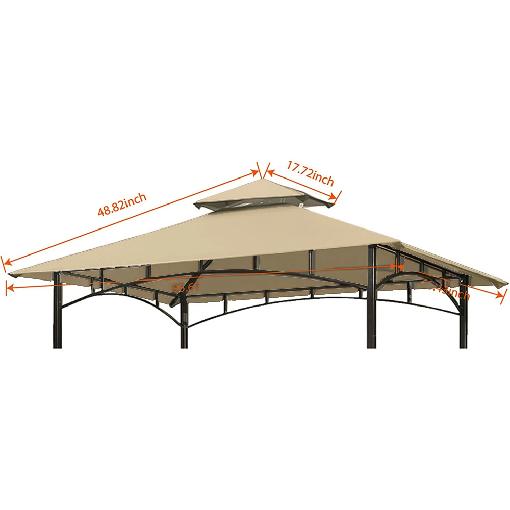 Haideng UV Protection Waterproof Two Teirs Replacement Canopy for Grill Cover Gazebo Parts