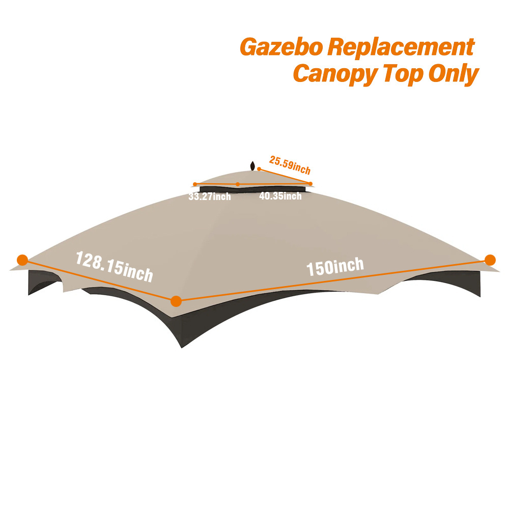 Haideng custom canopy replacement sunshade awning for 10 x 12 gazebo garden backyard