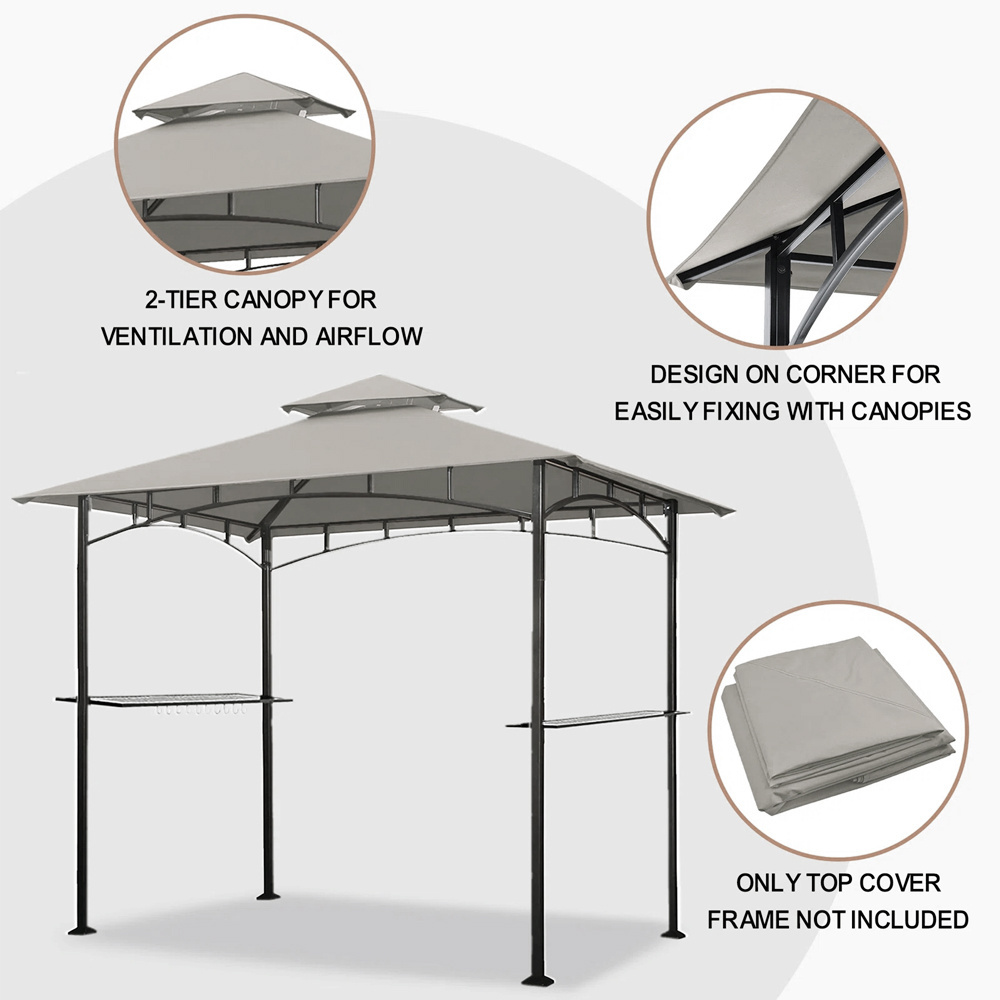 Haideng Useful Double Teir Barbecue Gazebo Grill Canopy Replacement Top for Lowes Outdoor