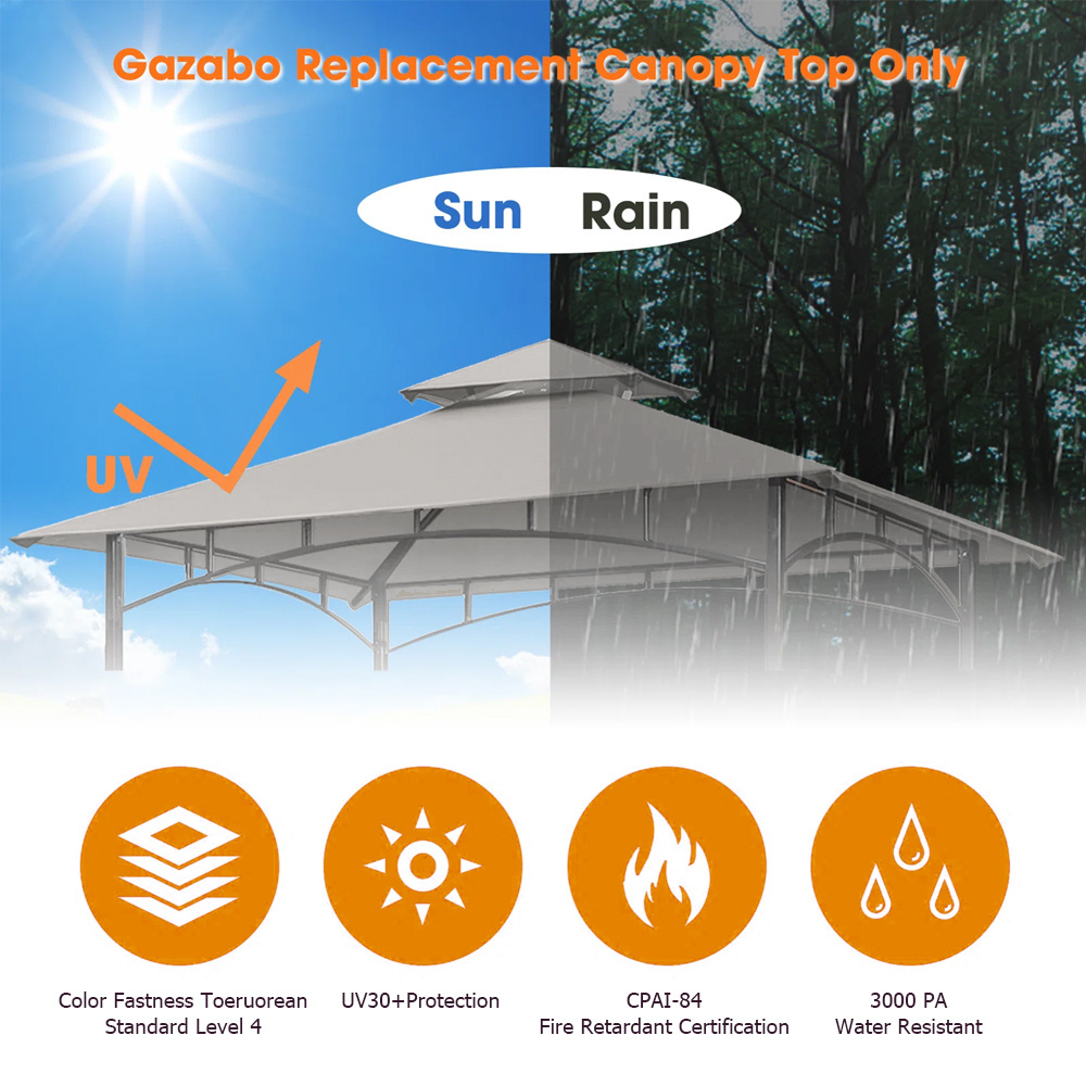 Haideng Useful Double Teir Barbecue Gazebo Grill Canopy Replacement Top for Lowes Outdoor