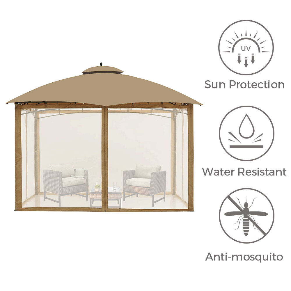 Haideng replacement canopy with mosquito netting for 10x12 gazebo outdoor backyard