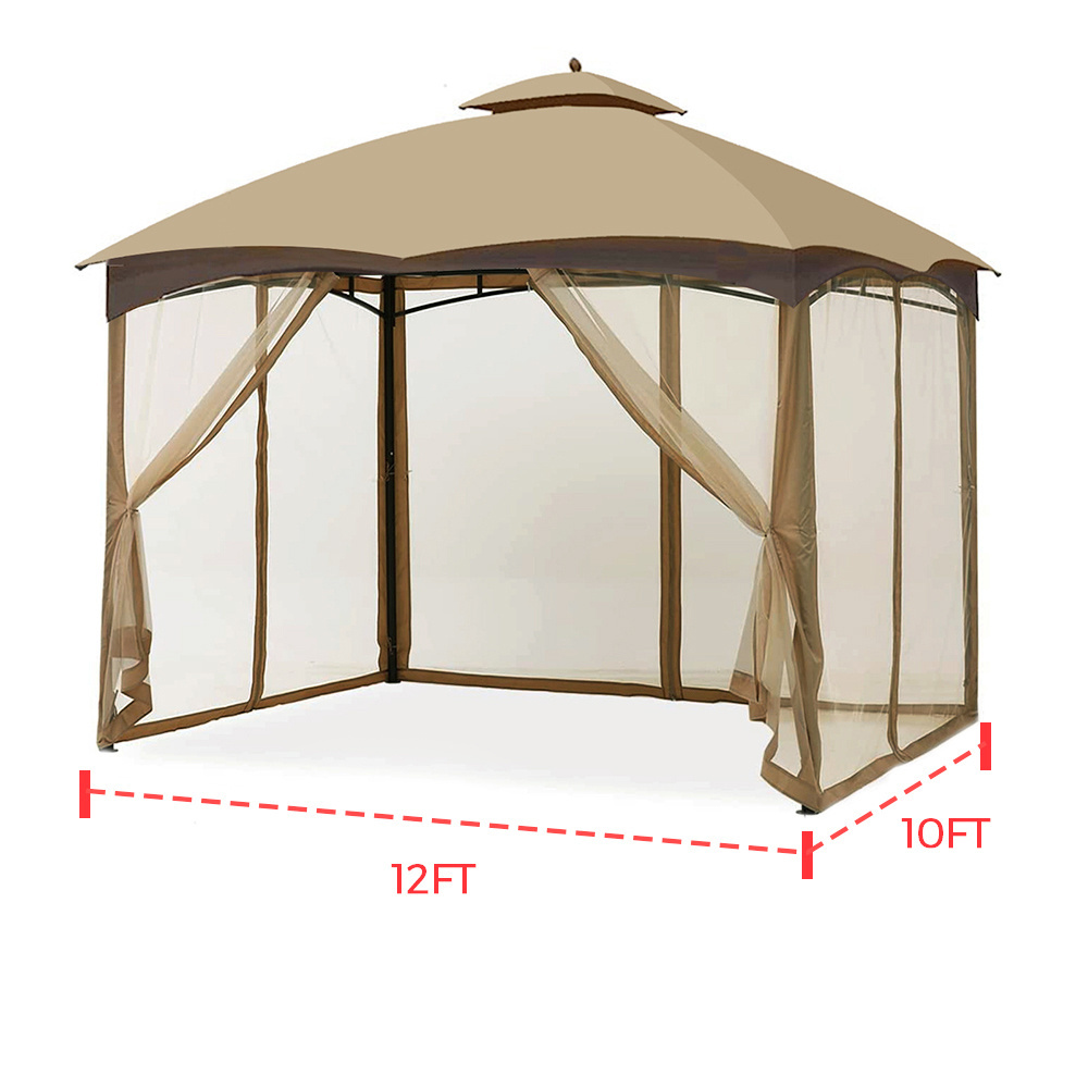 Haideng replacement canopy with mosquito netting for 10x12 gazebo outdoor backyard