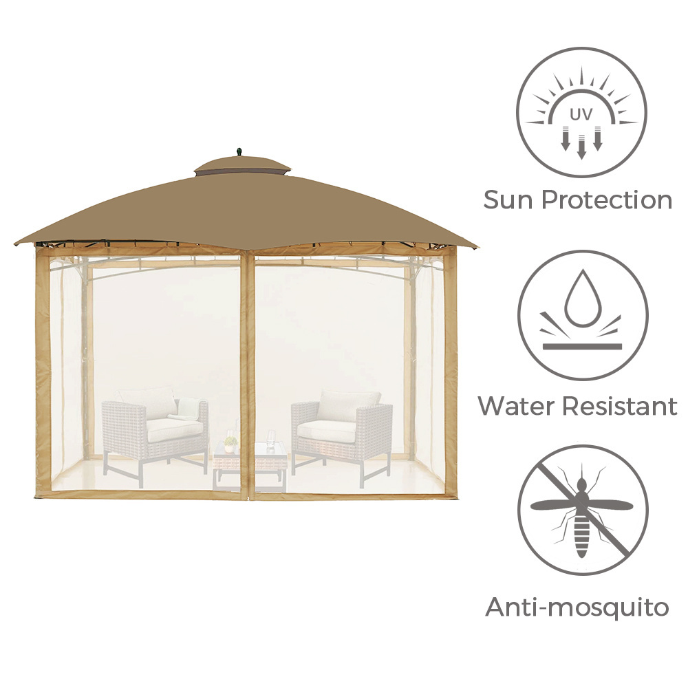 Haideng custom made waterproof replacement canopy and mosquito netting for 10x12 gazebo