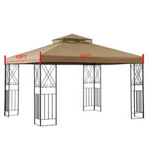 Haideng heavy duty 10x10 replacement canopy top gazebo cover two tier for outdoor