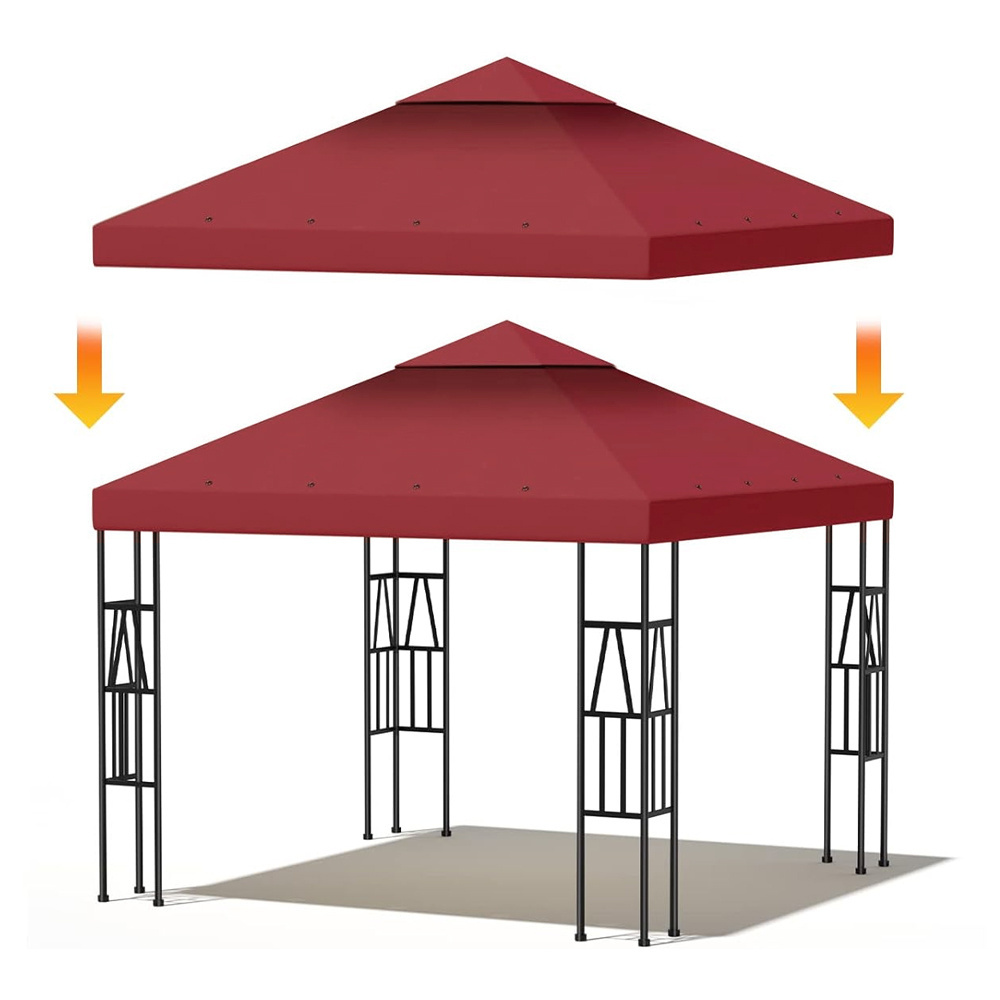 Haideng replacement canopy gazebo two tier top waterproof 10 x 10 for backyard outdoor