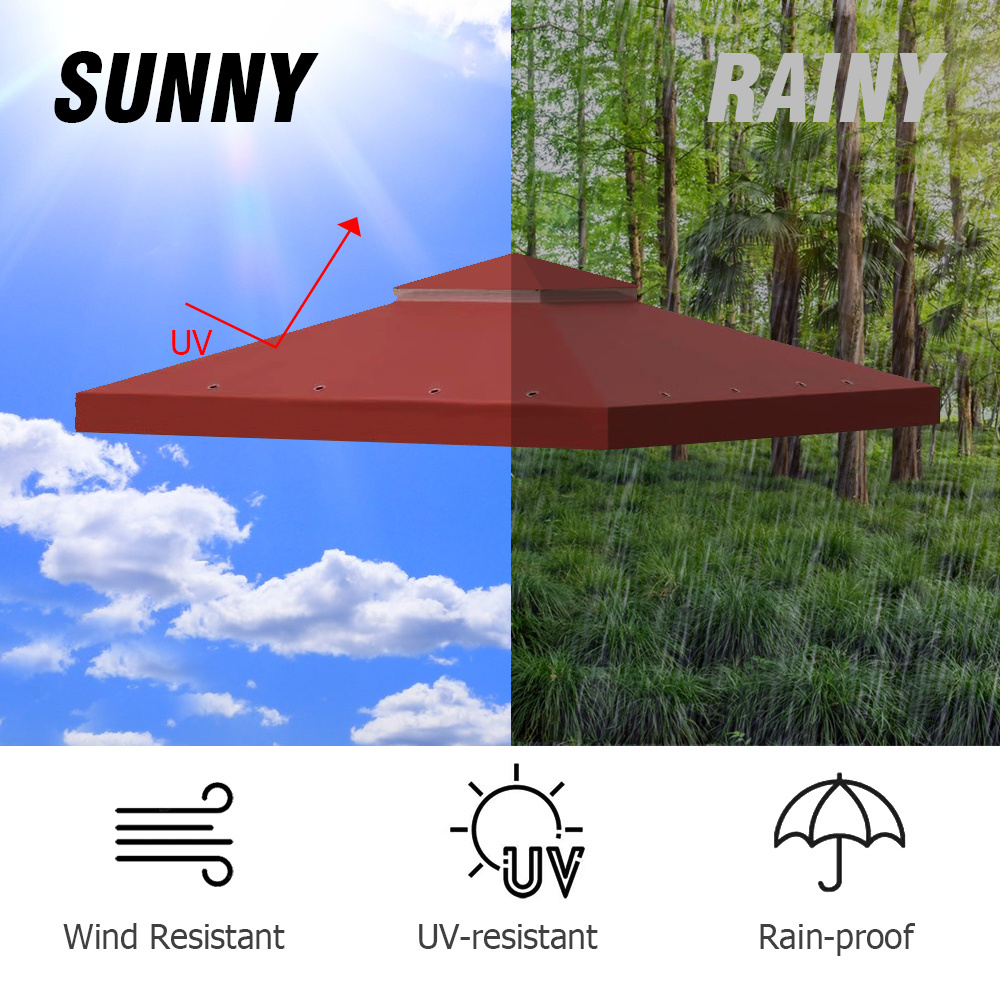 Haideng replacement canopy gazebo two tier top waterproof 10 x 10 for backyard outdoor