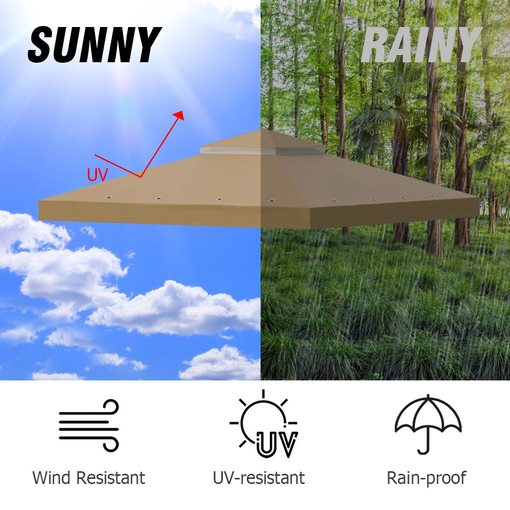 Haideng 10 by 10 canvas canopy replacement cover waterproof sun protection outdoor gazebo