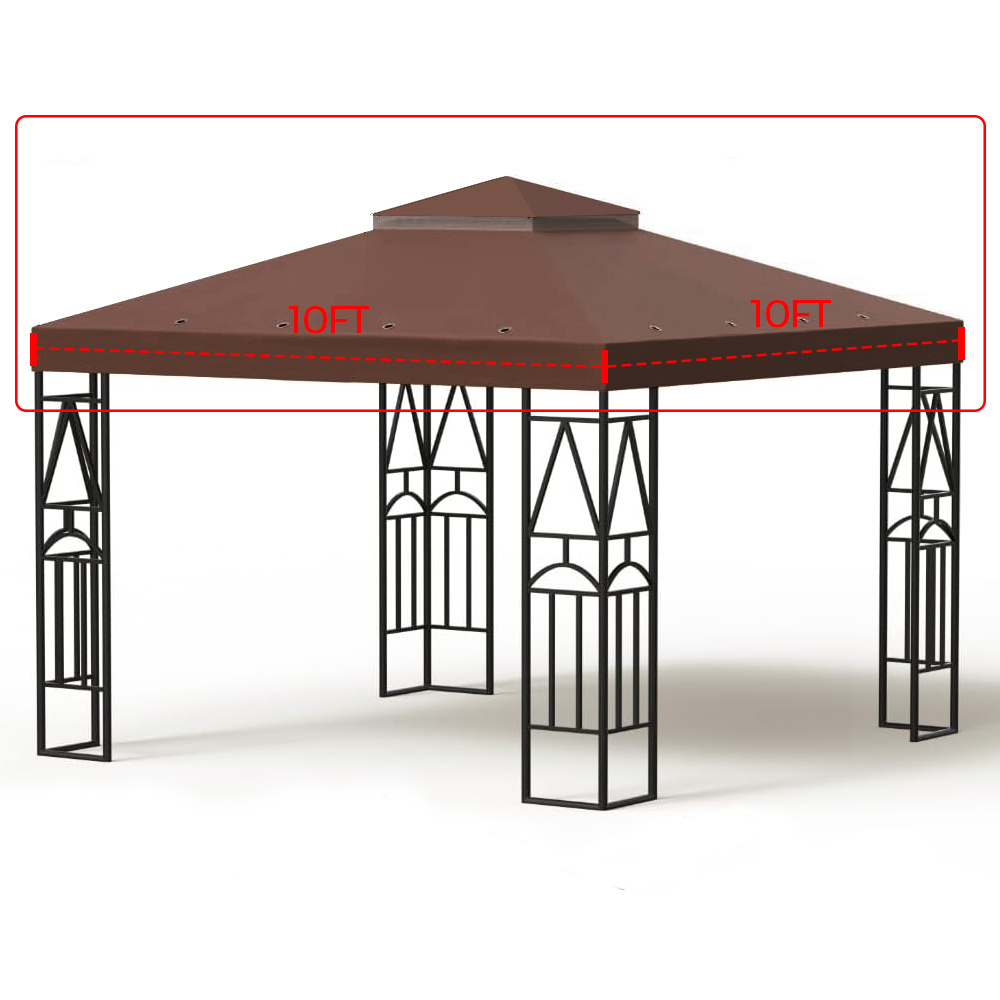 Haideng 2 tier 10x10 waterproof sun protection replacement canopy gazebo top cover outdoor