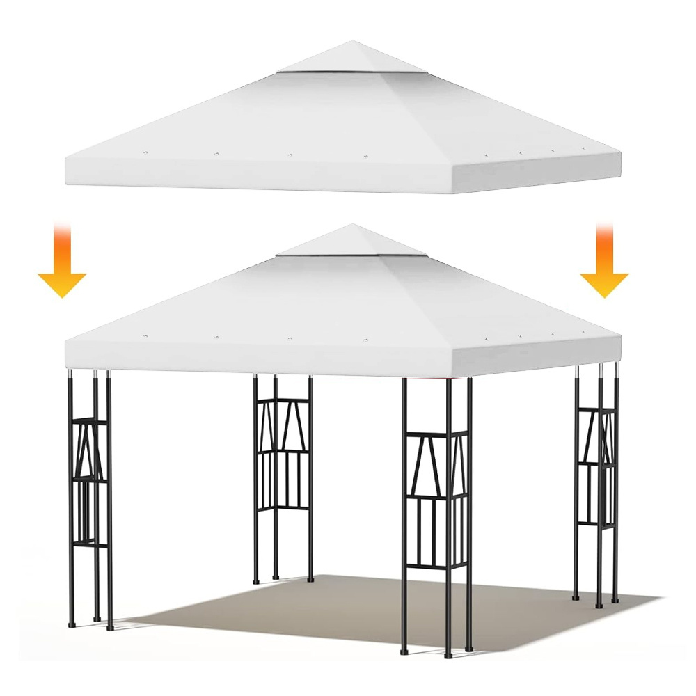 Haideng heavy duty waterproof awning 10 x 10 gazebo replacement canopy outdoor backyard