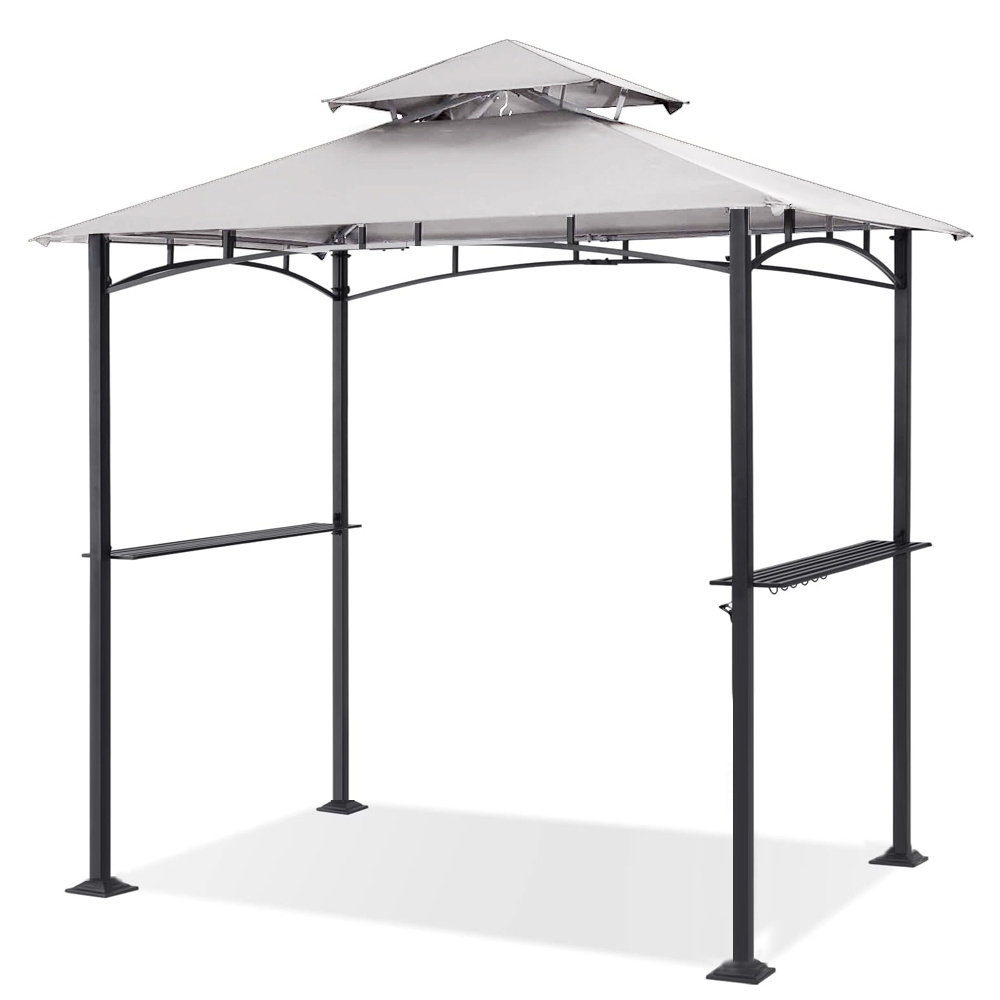 Haideng 5x8 covered bbq gazebo canopy tent with metal roof waterproof for grill outdoor