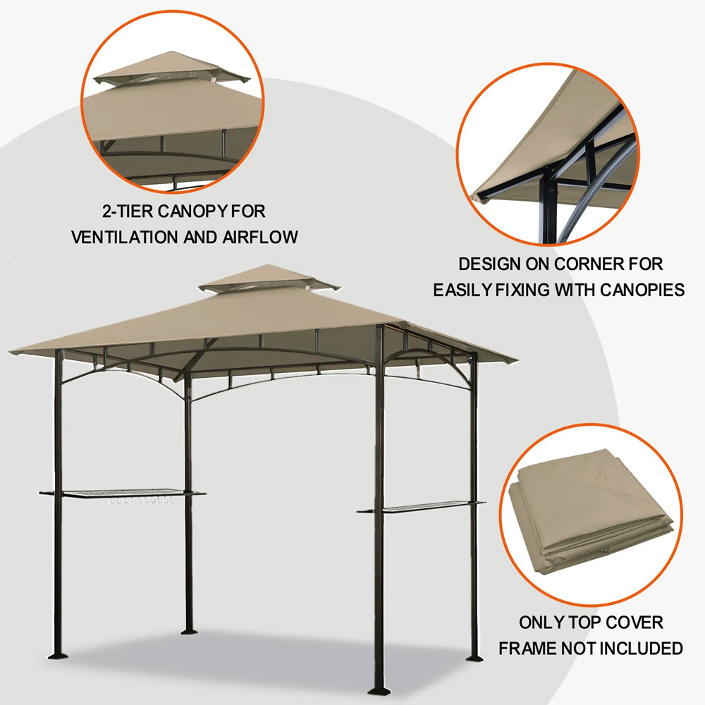 Haideng khaki tent sun protection grill portable gazebo replacement canopy for barbecue