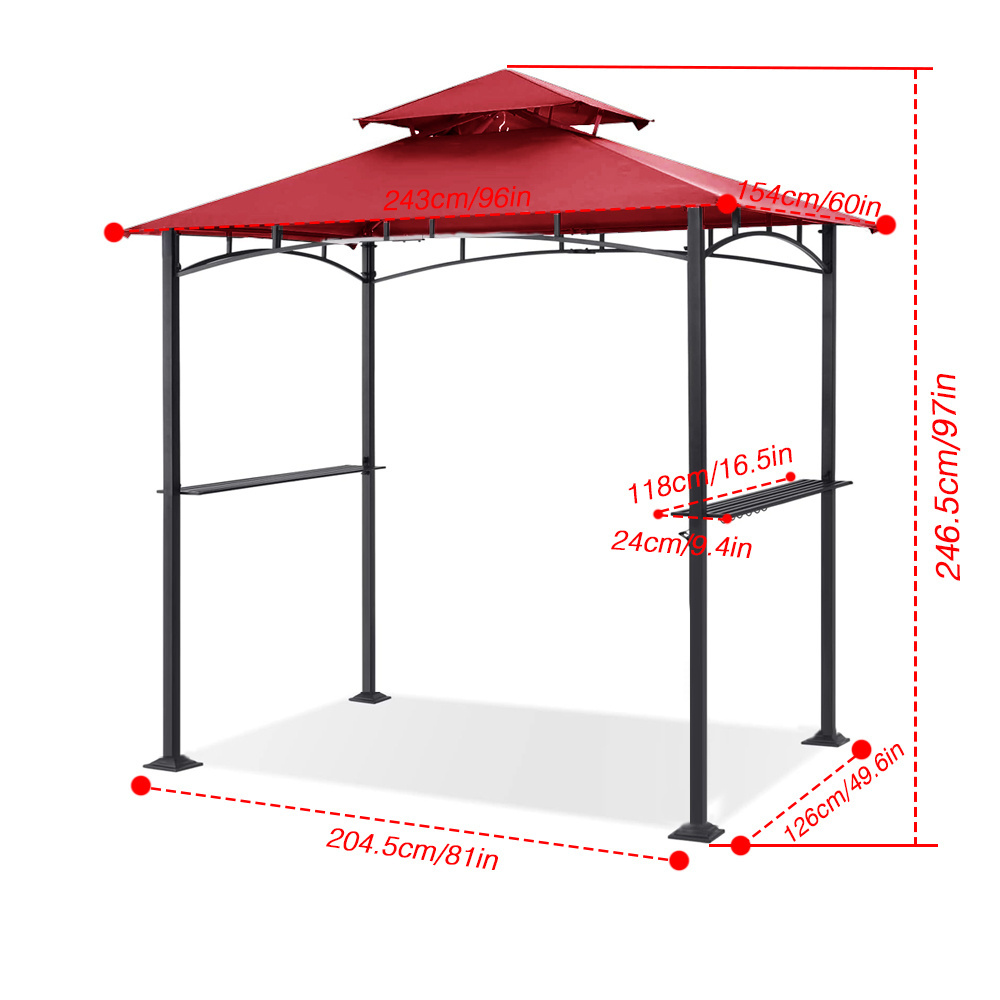 Gazebo haideng fashion 5x8 replacement bbq canopy for sun protection waterproof grill gazebo outdoor